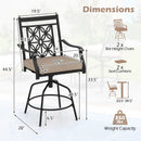 Outdoor Swivel Bar Stools Set of 2 with Seat Cushions-Brown by LJGDeals