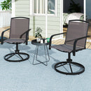 Outdoor Swivel Chairs Set of 2 with High Back and Breathable Seat-Gray