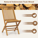 Outdoor Teak Wood Chairs Set of 2 with Slatted Seat and Backrest by LJGDeals