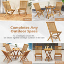 Outdoor Teak Wood Chairs Set of 2 with Slatted Seat and Backrest by LJGDeals
