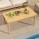20 Inch x 35.5 Inch Outdoor Teak Wood Coffee Table with Slatted Tabletop for Balcony by LJGDeals