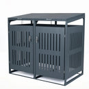 Outdoor Trash Can Storage Shed for 2 Bins with Gas Struts by DirectDeals