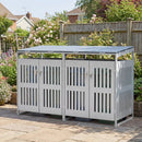 Outdoor Trash Can Storage Shed for 2 Bins with Gas Struts by DirectDeals