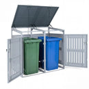 Outdoor Trash Can Storage Shed for 2 Bins with Gas Struts by LJGDeals