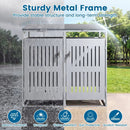 Outdoor Trash Can Storage Shed for 2 Bins with Gas Struts by LJGDeals