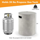 Outdoor Weather Resistant Tank Hideaway Table Fits Standard 20 LBS Propane Gas Tank for Fire Pits by LJGDeals