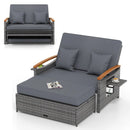 Outdoor Wicker Daybed with Folding Panels and Storage Ottoman by LJGDeals