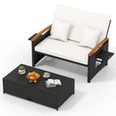 Outdoor Wicker Daybed with Folding Panels and Storage Ottoman by LJGDeals