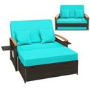 Outdoor Wicker Daybed with Folding Panels and Storage Ottoman by LJGDeals