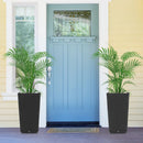 Outdoor Wicker Flower Pot Set of 2 with Drainage Hole for Porch Balcony by LJGDeals