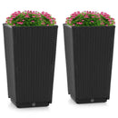 Outdoor Wicker Flower Pot Set of 2 with Drainage Hole for Porch Balcony by LJGDeals