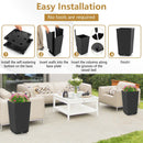 Outdoor Wicker Flower Pot Set of 2 with Drainage Hole for Porch Balcony by LJGDeals