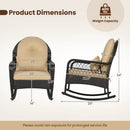 Outdoor Wicker Rocking Chair with Cushions - 400 LBS Capacity by LJGDeals