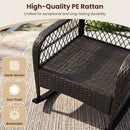 Outdoor Wicker Rocking Chair with Cushions - 400 LBS Capacity by LJGDeals