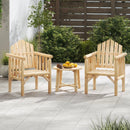 Outdoor Wood Armchair Wooden Patio Dining Chair with Armrests by LJGDeals