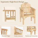 Outdoor Wood Armchair Wooden Patio Dining Chair with Armrests by LJGDeals