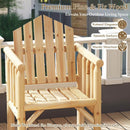 Outdoor Wood Armchair Wooden Patio Dining Chair with Armrests by LJGDeals