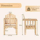 Outdoor Wood Armchair Wooden Patio Dining Chair with Armrests by LJGDeals