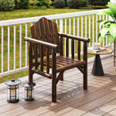 Outdoor Wood Armchair Wooden Patio Dining Chair with Armrests by LJGDeals