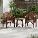Outdoor Wood Armchair Wooden Patio Dining Chair with Armrests by LJGDeals