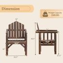Outdoor Wood Armchair Wooden Patio Dining Chair with Armrests by LJGDeals