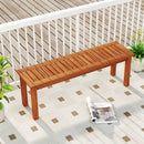 Outdoor Wood Bench 2-Person Backless Patio Garden Bench with Slatted Seat by LJGDeals