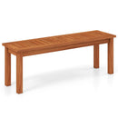 Outdoor Wood Bench 2-Person Backless Patio Garden Bench with Slatted Seat by LJGDeals