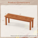 Outdoor Wood Bench 2-Person Backless Patio Garden Bench with Slatted Seat by LJGDeals