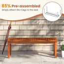 Outdoor Wood Bench 2-Person Backless Patio Garden Bench with Slatted Seat by LJGDeals