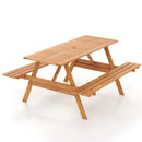 Outdoor Wood Picnic Table with Benches & Bar Table with 2 Stools by LJGDeals