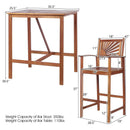 Outdoor Wood Picnic Table with Benches & Bar Table with 2 Stools by LJGDeals