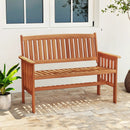 Outdoor Wood Garden Bench 2-Person Patio Park Bench with Backrest Armrests and Slatted Seat by LJGDeals