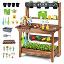 Outdoor Wooden Mud Kitchen with Water Faucet & Planter by DirectDeals