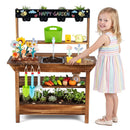 Outdoor Wooden Mud Kitchen with Water Faucet & Planter by LJGDeals