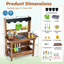 Outdoor Wooden Mud Kitchen with Water Faucet & Planter by DirectDeals