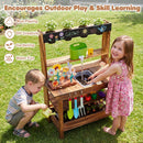 Outdoor Wooden Mud Kitchen with Water Faucet & Planter by DirectDeals