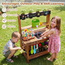 Outdoor Wooden Mud Kitchen with Water Faucet & Planter by LJGDeals