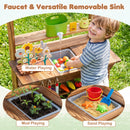 Outdoor Wooden Mud Kitchen with Water Faucet & Planter by DirectDeals