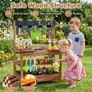 Outdoor Wooden Mud Kitchen with Water Faucet & Planter by LJGDeals