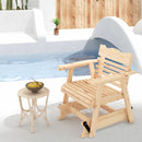 Outdoor Wood Rocking Chair with High Back and Widened Armrests by LJGDeals