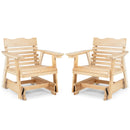 Outdoor Wood Rocking Chair with High Back and Widened Armrests by LJGDeals