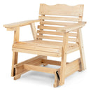 Outdoor Wood Rocking Chair with High Back and Widened Armrests by LJGDeals