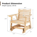 Outdoor Wood Rocking Chair with High Back and Widened Armrests by LJGDeals