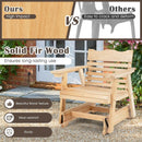 Outdoor Wood Rocking Chair with High Back and Widened Armrests by LJGDeals
