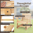 Outdoor Wood Rocking Chair with High Back and Widened Armrests by LJGDeals