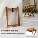 Outdoor Wood Tray Table Portable Side End Table with Folding Frame by LJGDeals