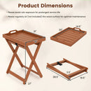 Outdoor Wood Tray Table Portable Side End Table with Folding Frame by LJGDeals