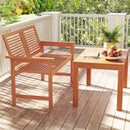 Outdoor Wooden Bench 2-Person Patio Bench with Slatted Backrest and Seat by LJGDeals
