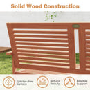 Outdoor Wooden Bench 2-Person Patio Bench with Slatted Backrest and Seat by LJGDeals