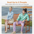 Outdoor Wooden Bench 2-Person Patio Bench with Slatted Backrest and Seat